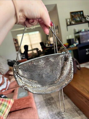 Silver Mesh Crossbody Bag